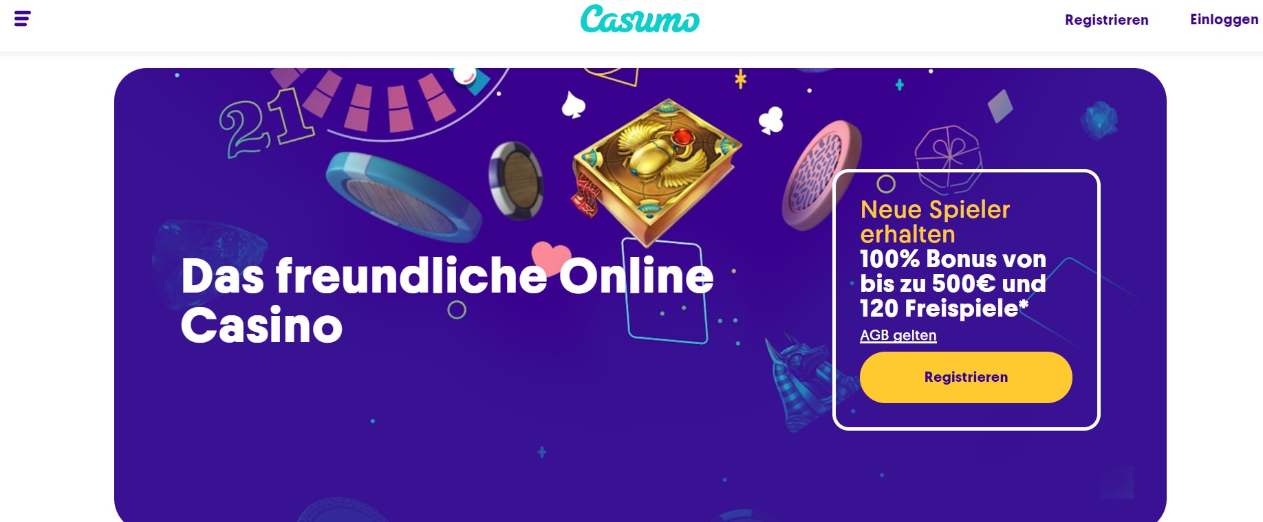 Ein Screenshot von Casumo